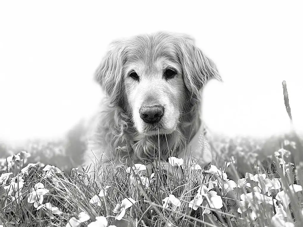 Plant, Dog, Eyes, Sky, People In Nature, Black-and-white, Style, Carnivore, Grass, Happy, Companion dog, Natural Landscape, Dog breed, Grassland, Black & White, Snout, Monochrome, Landscape, Whiskers, Prairie